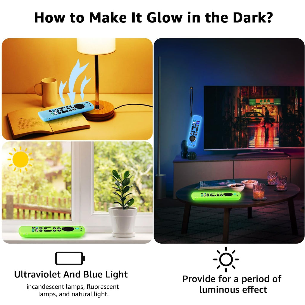 Silicone Remote Cover Glow in The Dark with Lanyard J46629