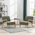 Mid Century Modern Accent Chairs Set of 2 Fabric Wood Armchair H213