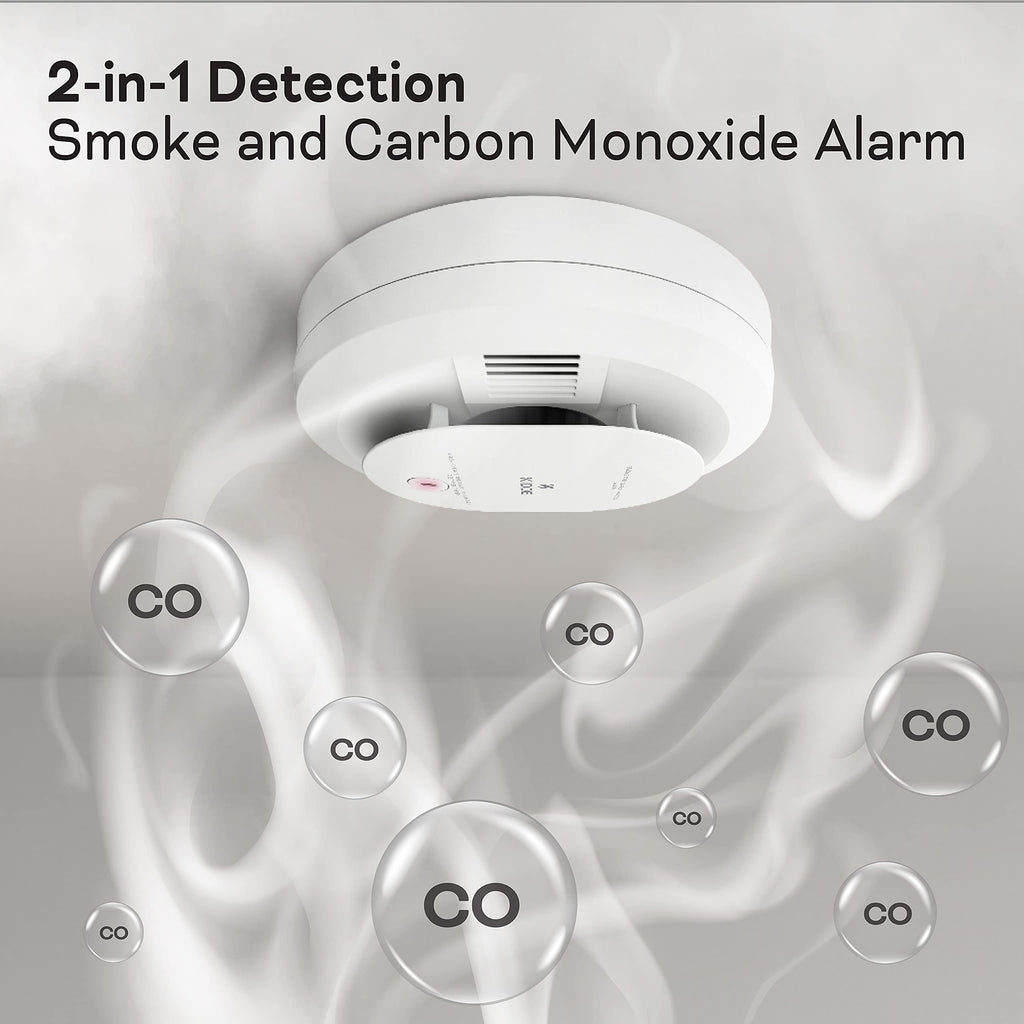 Hardwired Smoke & Carbon Monoxide Detector with Battery Backup, 2 Pack F4141