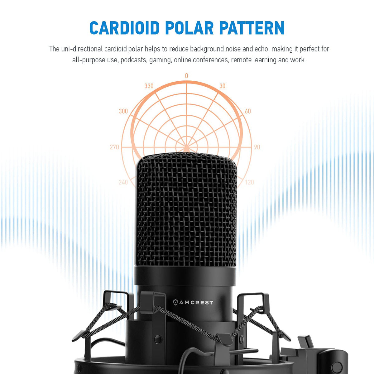 USB Microphone with Boom Arm, Pop-Filter, Shock Mount J654