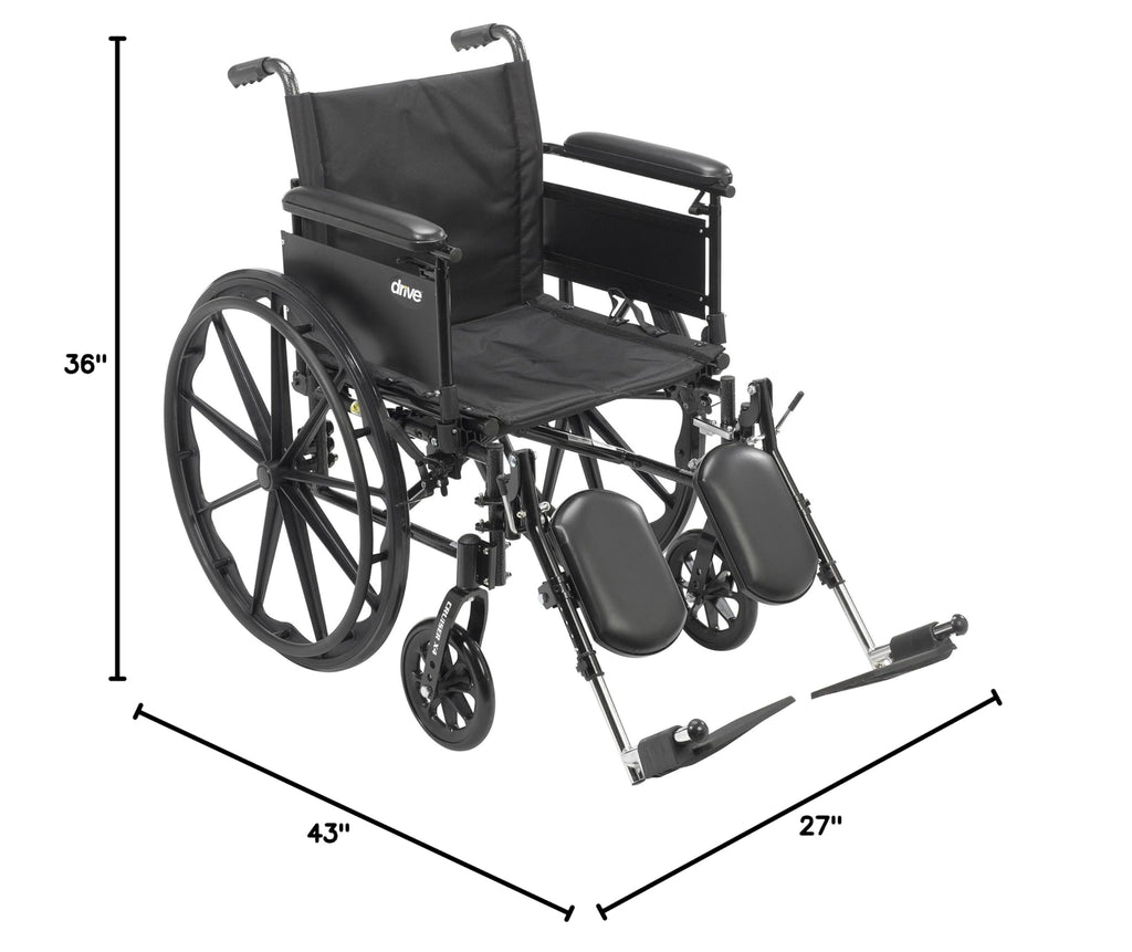 Transport Wheelchair with Full Arms and Elevating Legs R376