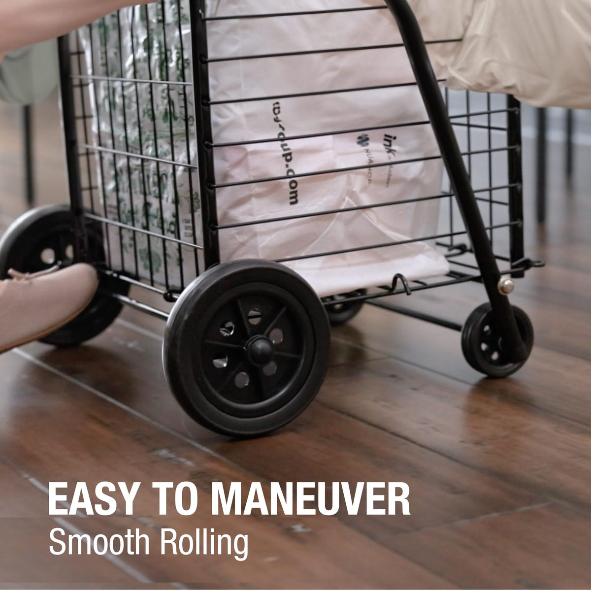 Black Foldable Utility Cart with Wheels Z67682