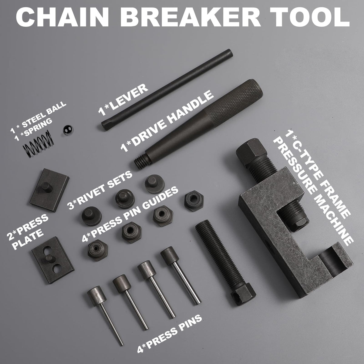 19pc Motorcycle Chain Breaker Rivet Tool Set R549