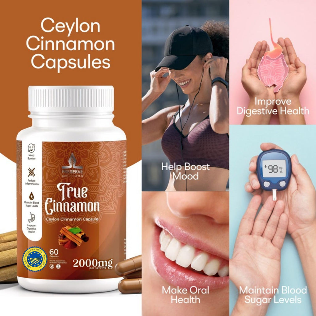Pure Ceylon Cinnamon Capsules, 2,000mg, Non-GMO, Gluten-Free P281980