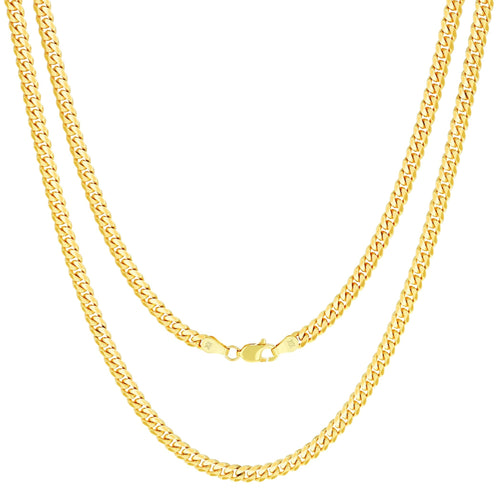 10K Yellow Gold Cuban Link Chain Necklace F911