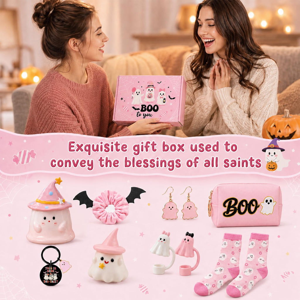 Pink Halloween Boo Basket Set with 14oz Cups Z427692