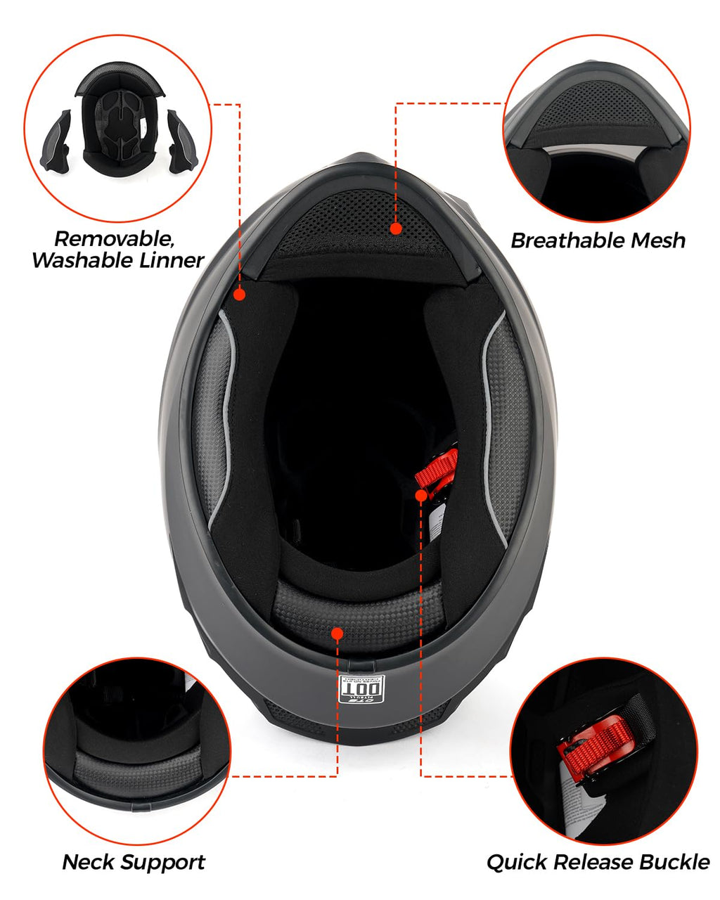Full Face Motorcycle Helmet DOT Approved Z784