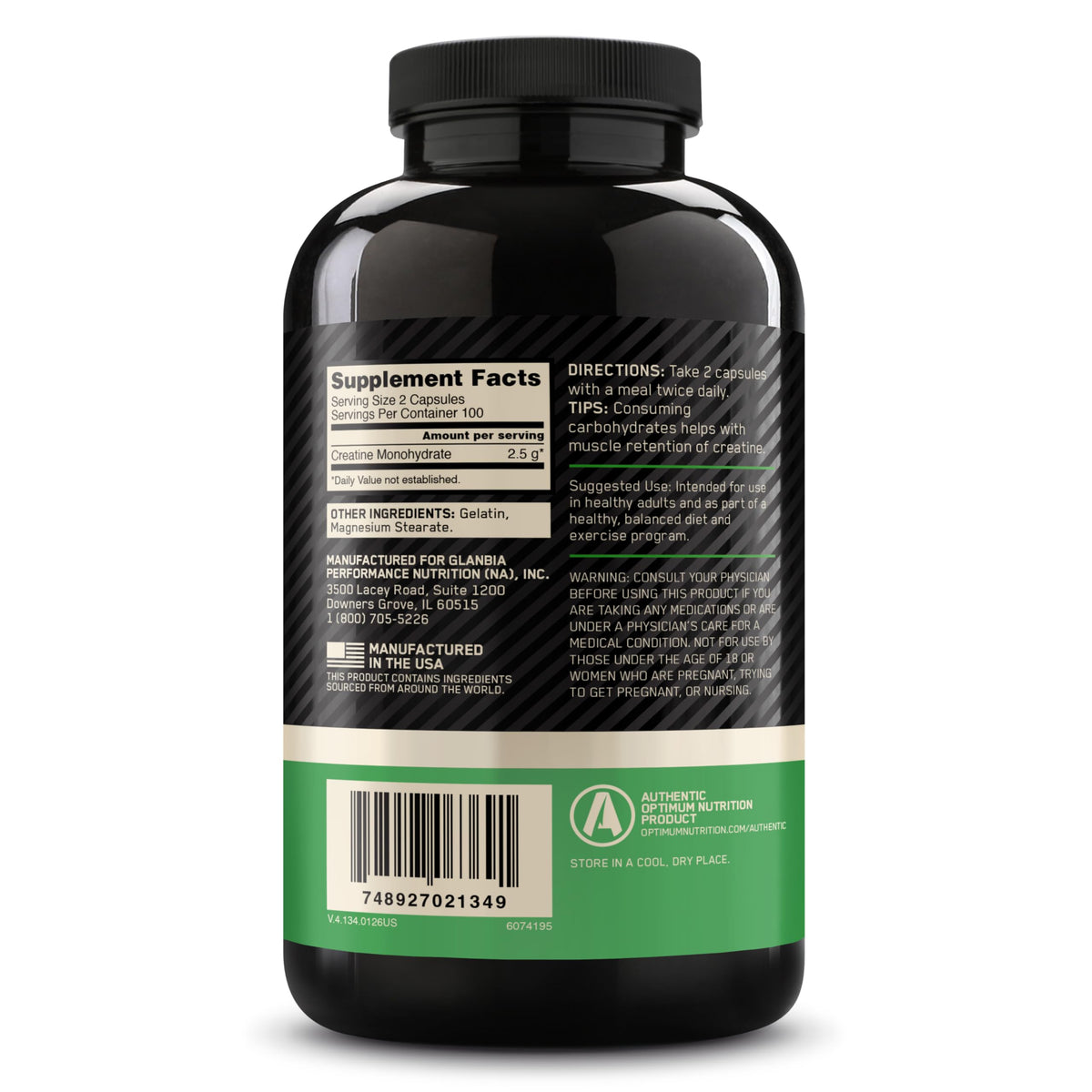 Micronized Creatine Monohydrate Capsules, 200 Ct Q66773