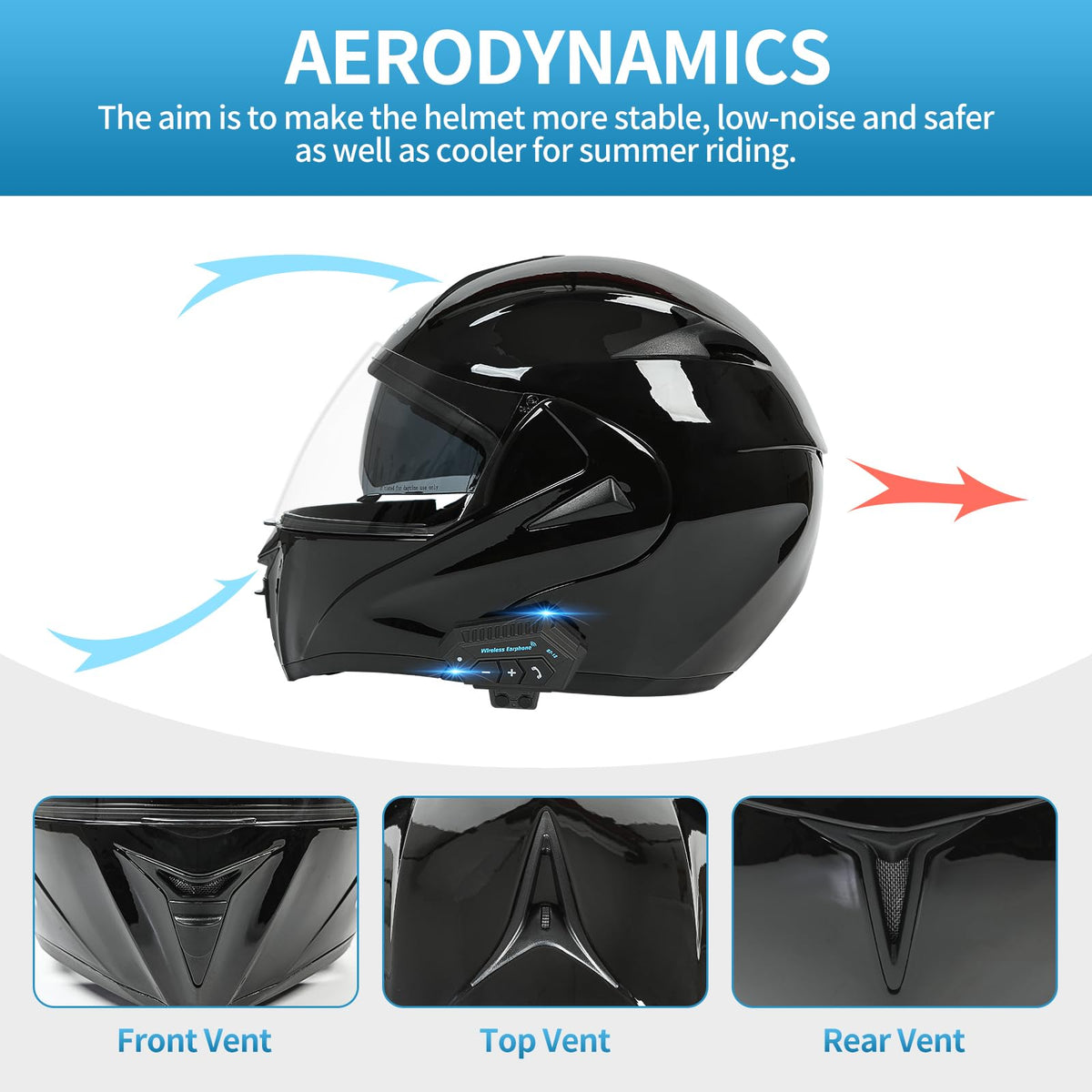 DOT Approved Bluetooth Modular Helmet H4456