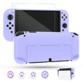 Purple Case for Nintendo Switch OLED Model with Screen Protector and 4 Thumb Grip Caps J270746