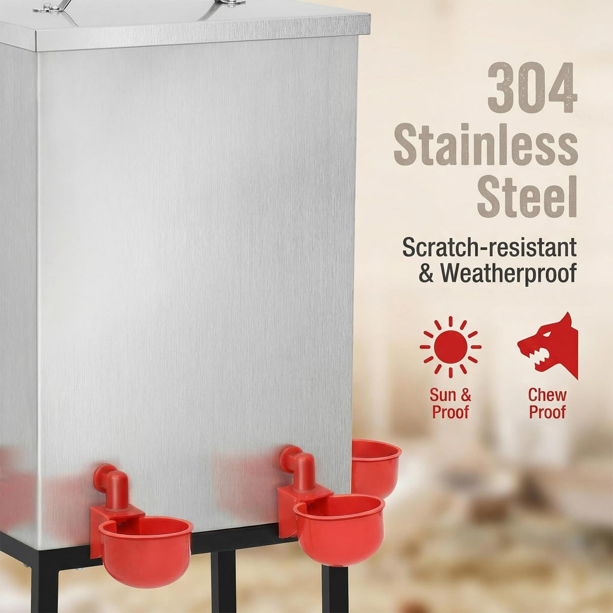 3 Gallon Stainless Steel Chicken Waterer with Cups & Nipples R3068