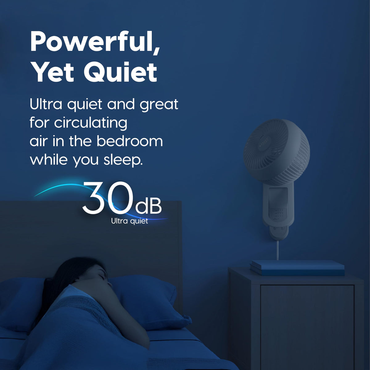 Wall Mount Fan with Remote, 360° Oscillation, 3 Speeds, White V139