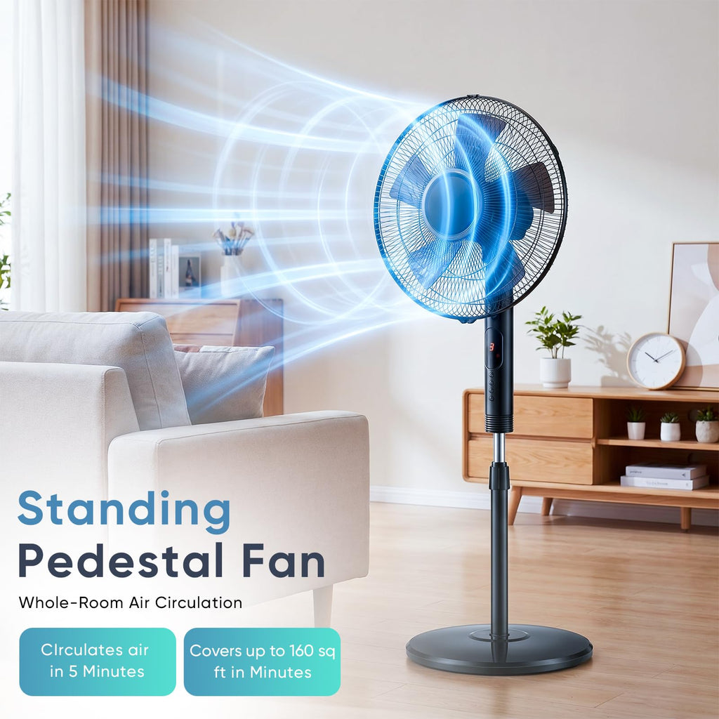 17" Oscillating Pedestal Fan with Remote D7838