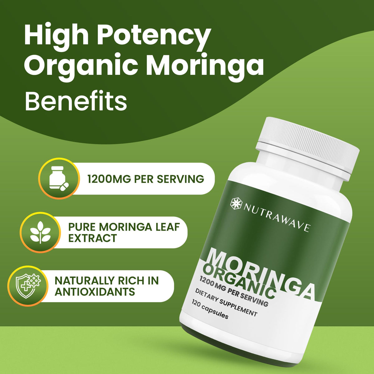 Organic Moringa Capsules 1200mg 120 Capsules W668560