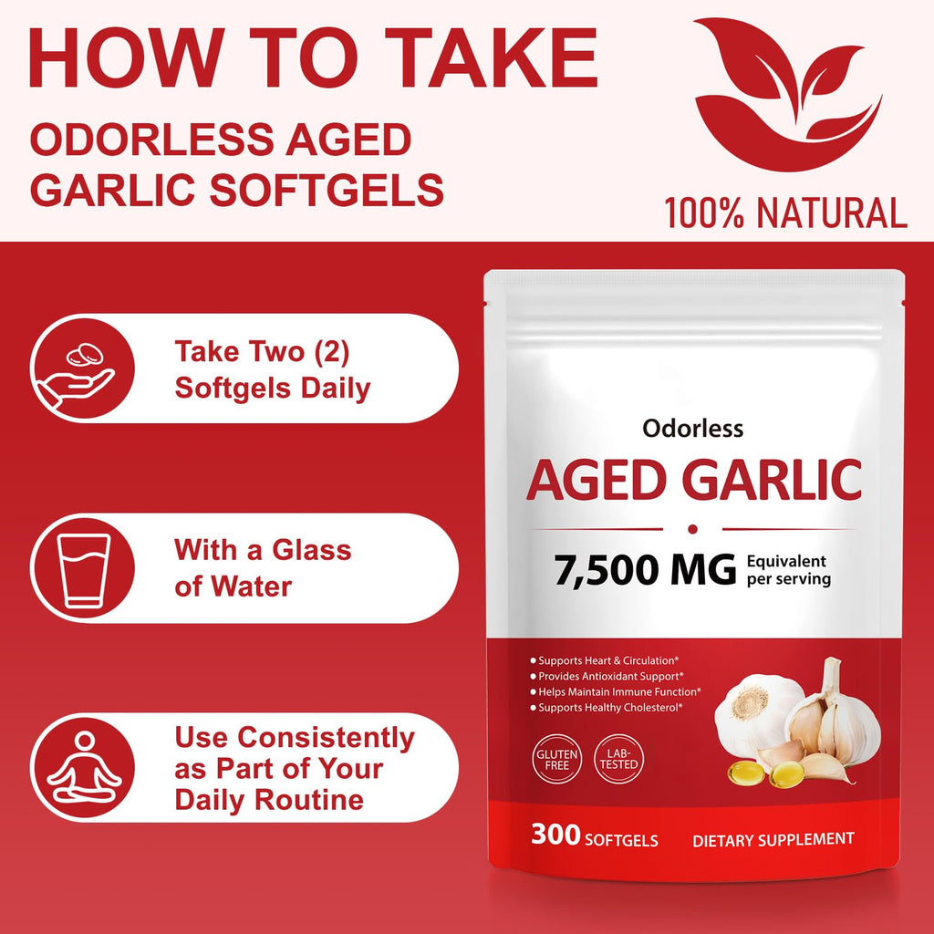 Odorless Garlic Supplement 300 Softgels K9410