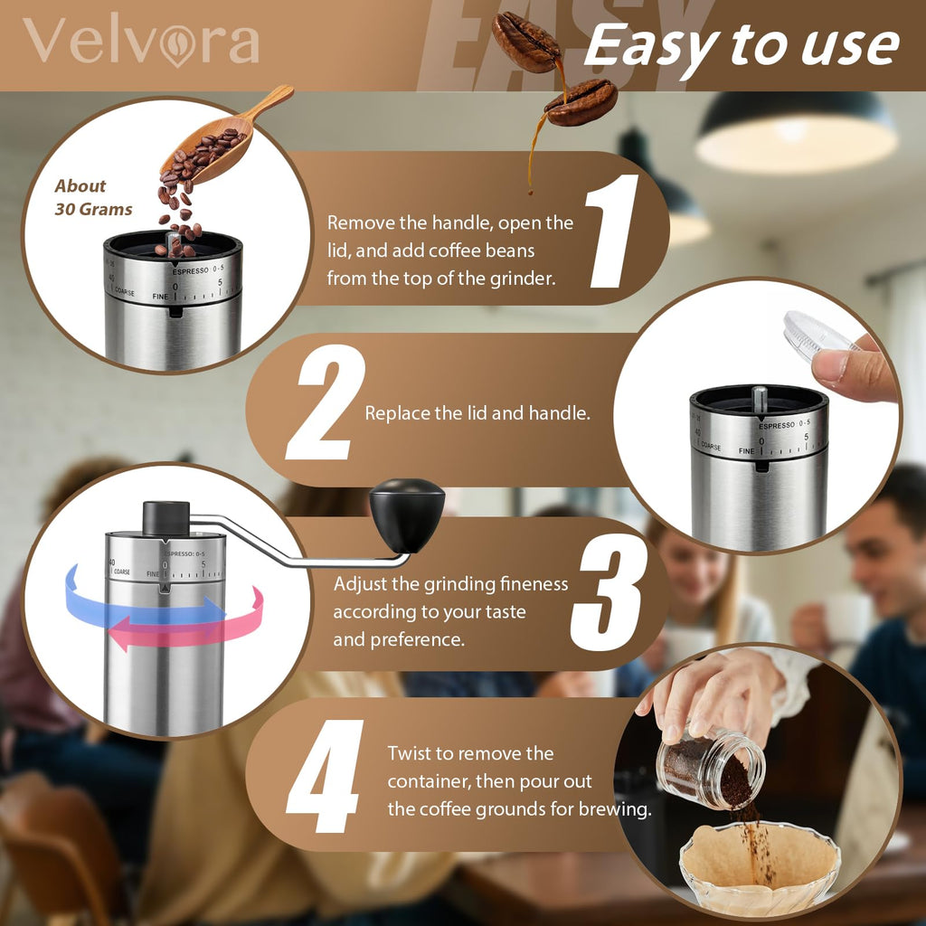 Manual Coffee Grinder, Ceramic Burr R143157