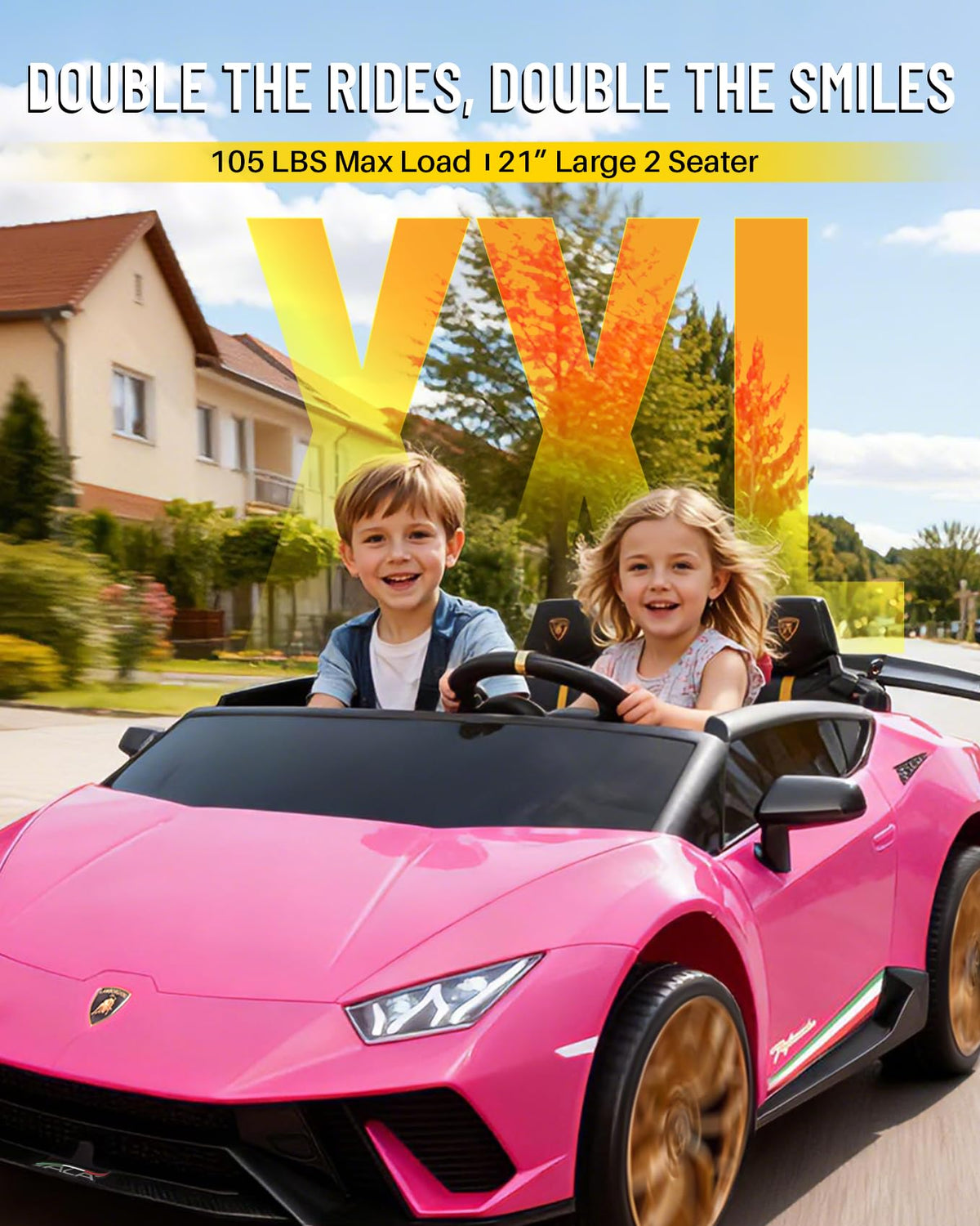 Pink 24V 2 Seater Kids Ride on Car V770