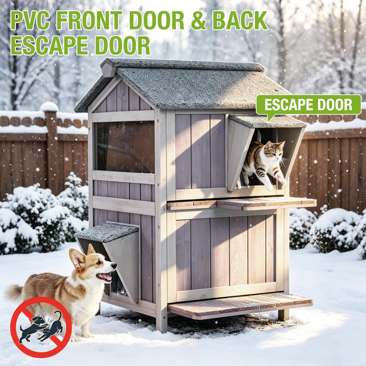 Weatherproof 2 Story Outdoor Cat House O7160