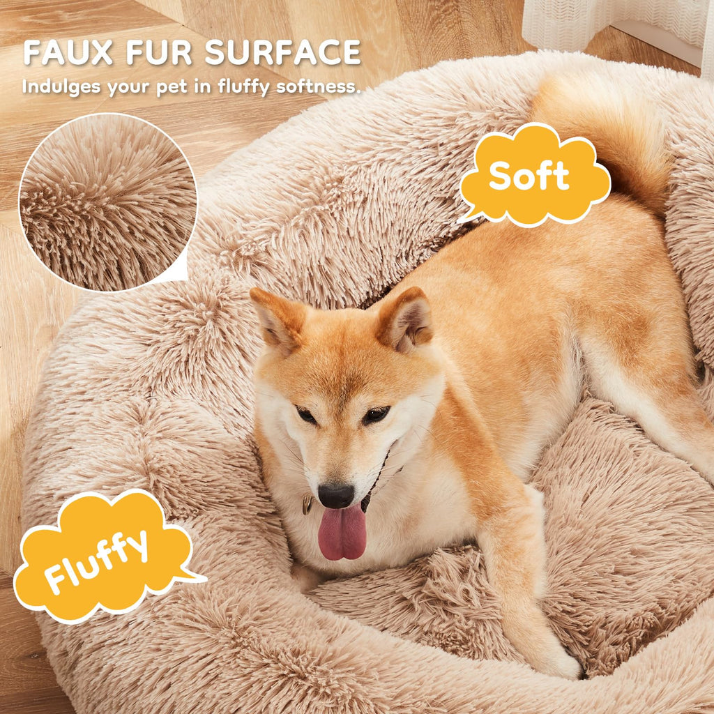 30.7 Inch Fluffy Faux Fur Plush Dog Bed Z3139