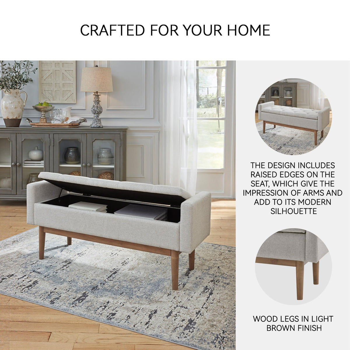 Upholstered Storage Bench L83641