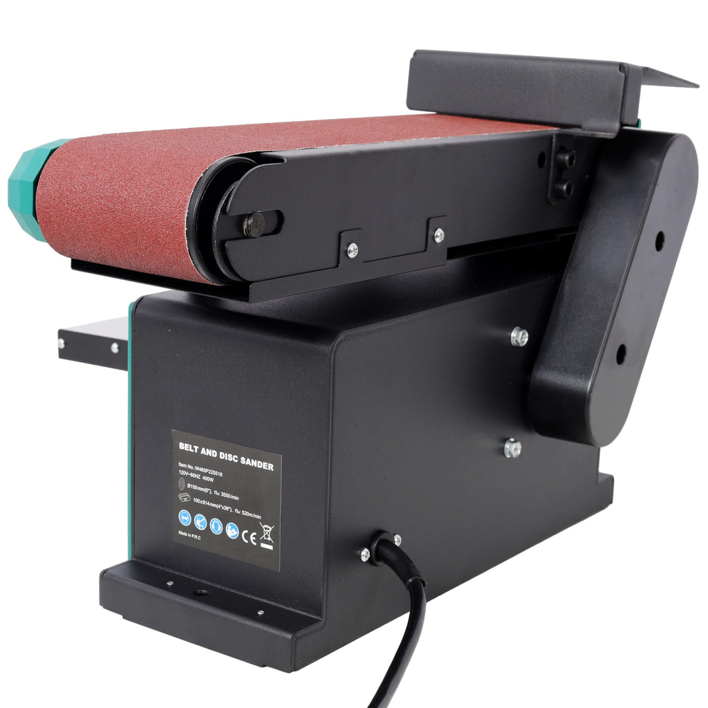 4" X 36" Belt and Disc Sander, 120V, Adjustable Tilt and Bevel Table W90779