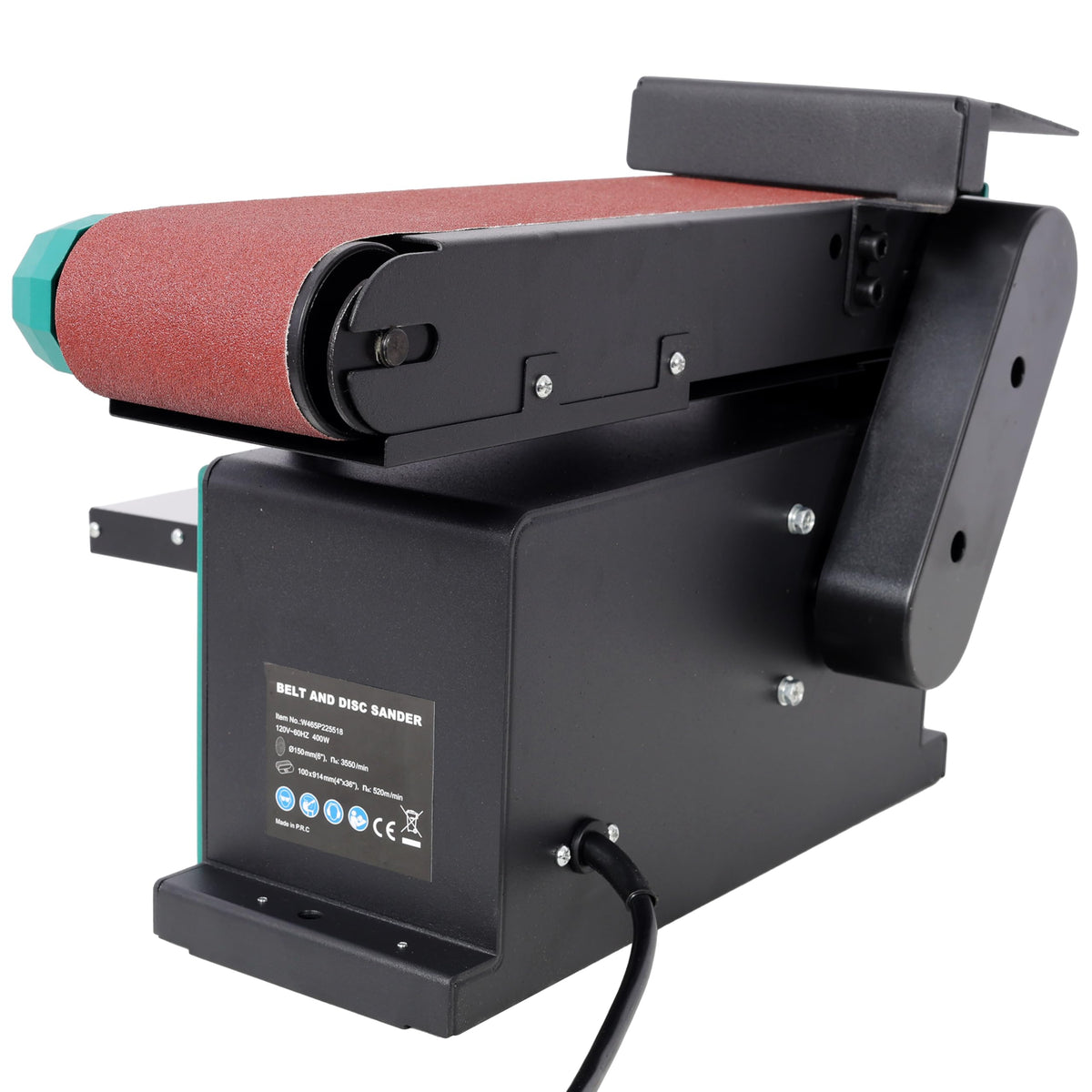 4" X 36" Belt and Disc Sander, 120V, Adjustable Tilt and Bevel Table W90779