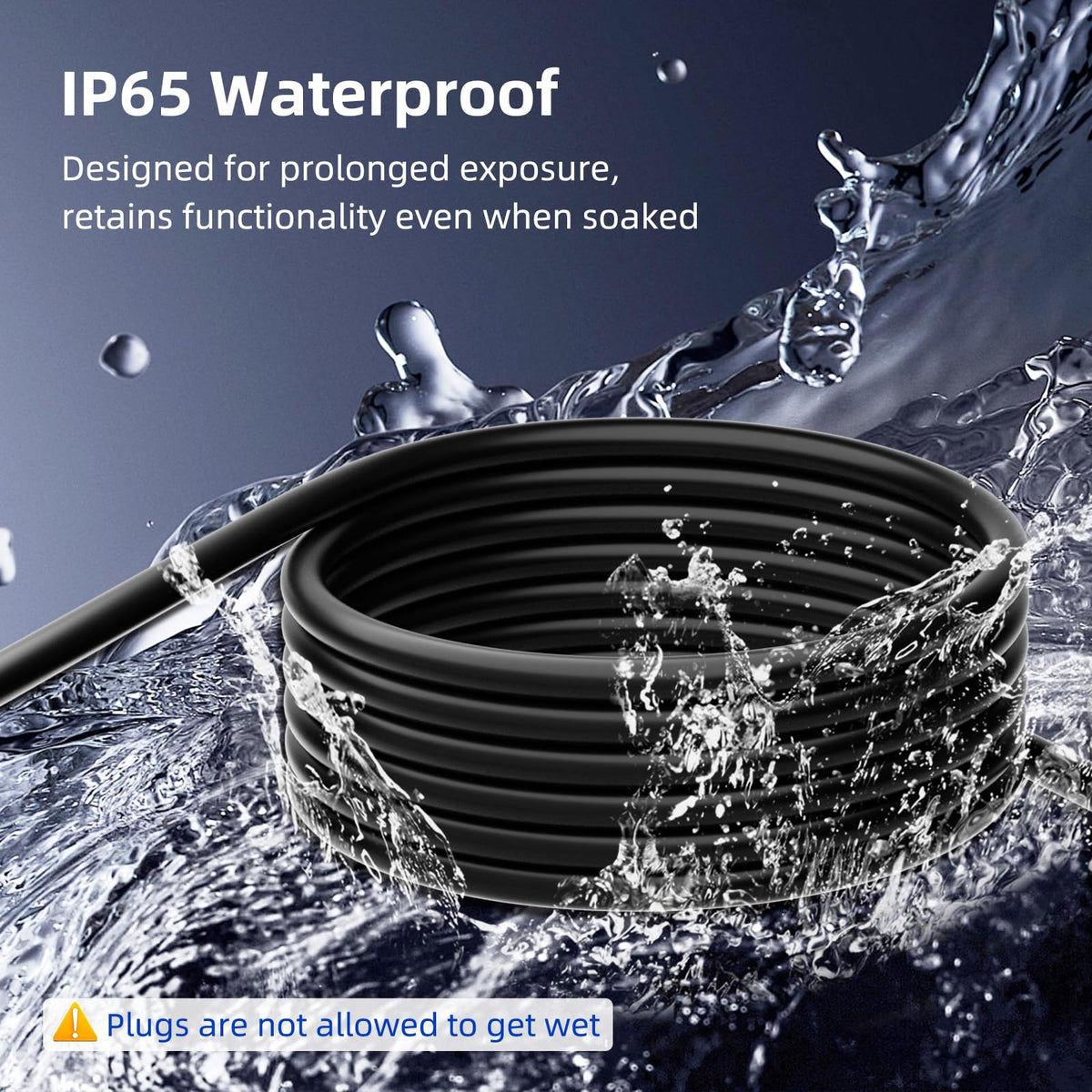100 FT 3 Outlet Outdoor Extension Cord Waterproof 16/3 SJTW Black Y56263