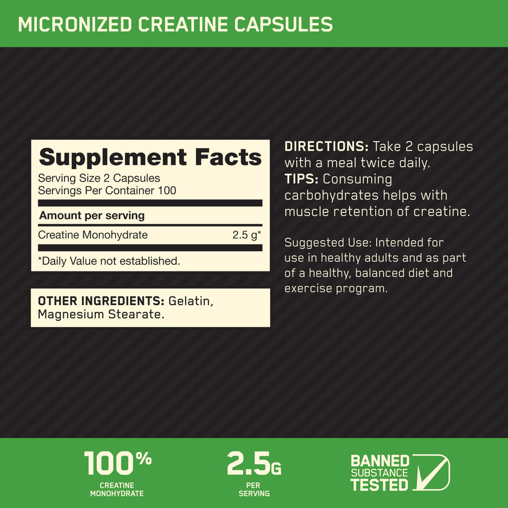 Micronized Creatine Monohydrate Capsules, 200 Ct Q66773