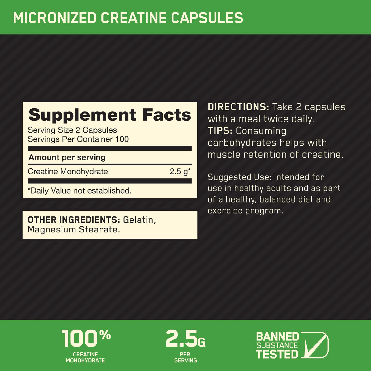 Micronized Creatine Monohydrate Capsules, 200 Ct Q66773