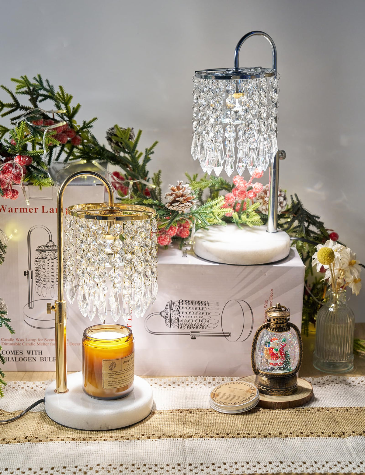 Candle Warmer Lamp with Timer Dimmable Adjustable Height Gold O4928