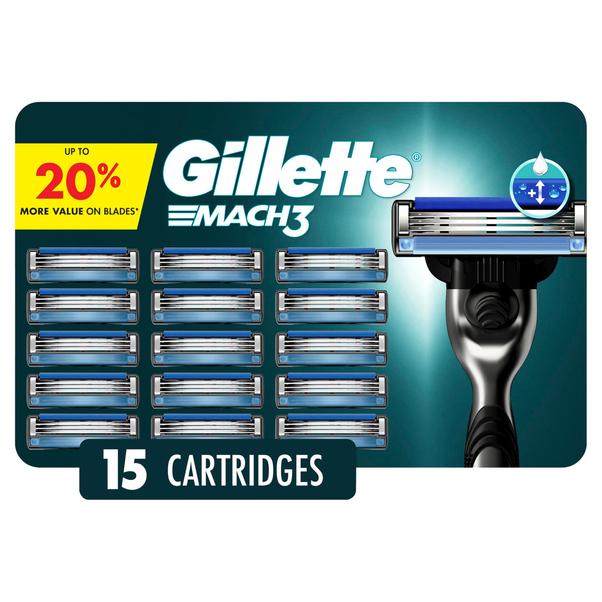Men's Razor Blades, 15 Blade Refills U783927
