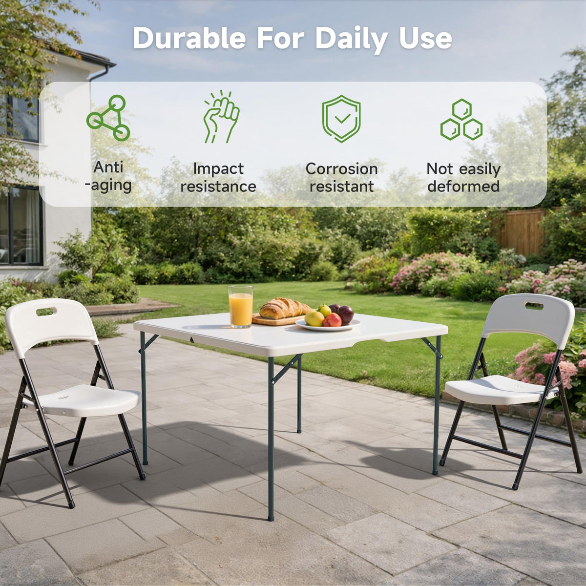 3 ft Square Folding Card Table with Carrying Handle A639