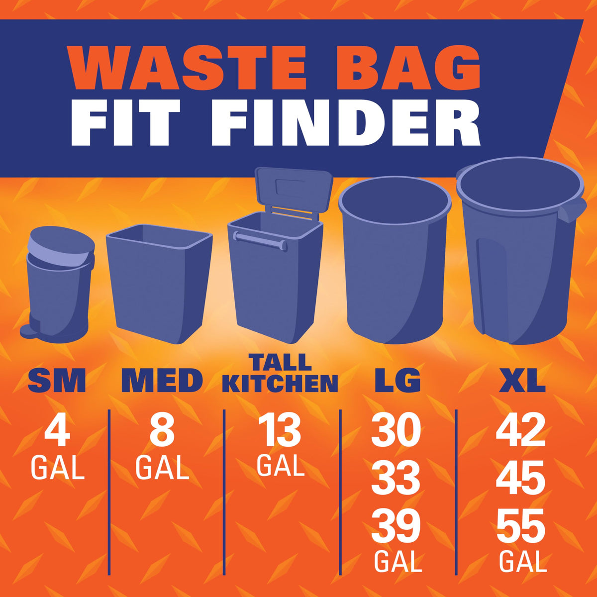 Black 30 Gallon Trash Bags G852