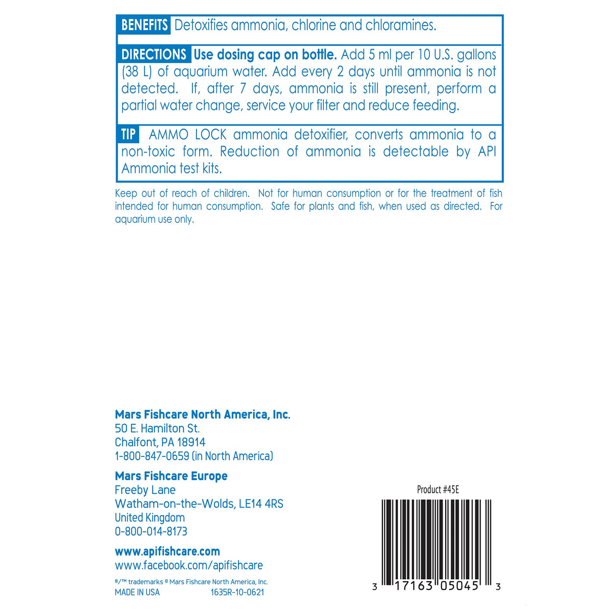 Aquarium Ammonia Detoxifier 16-Ounce Bottle J31960