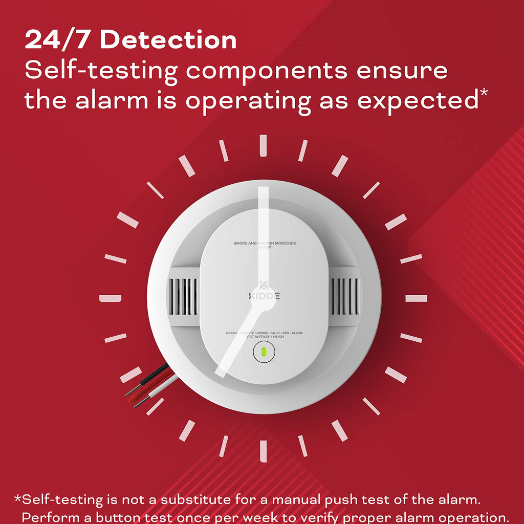 Hardwired Smoke & Carbon Monoxide Detector with Battery Backup, 2 Pack F4141