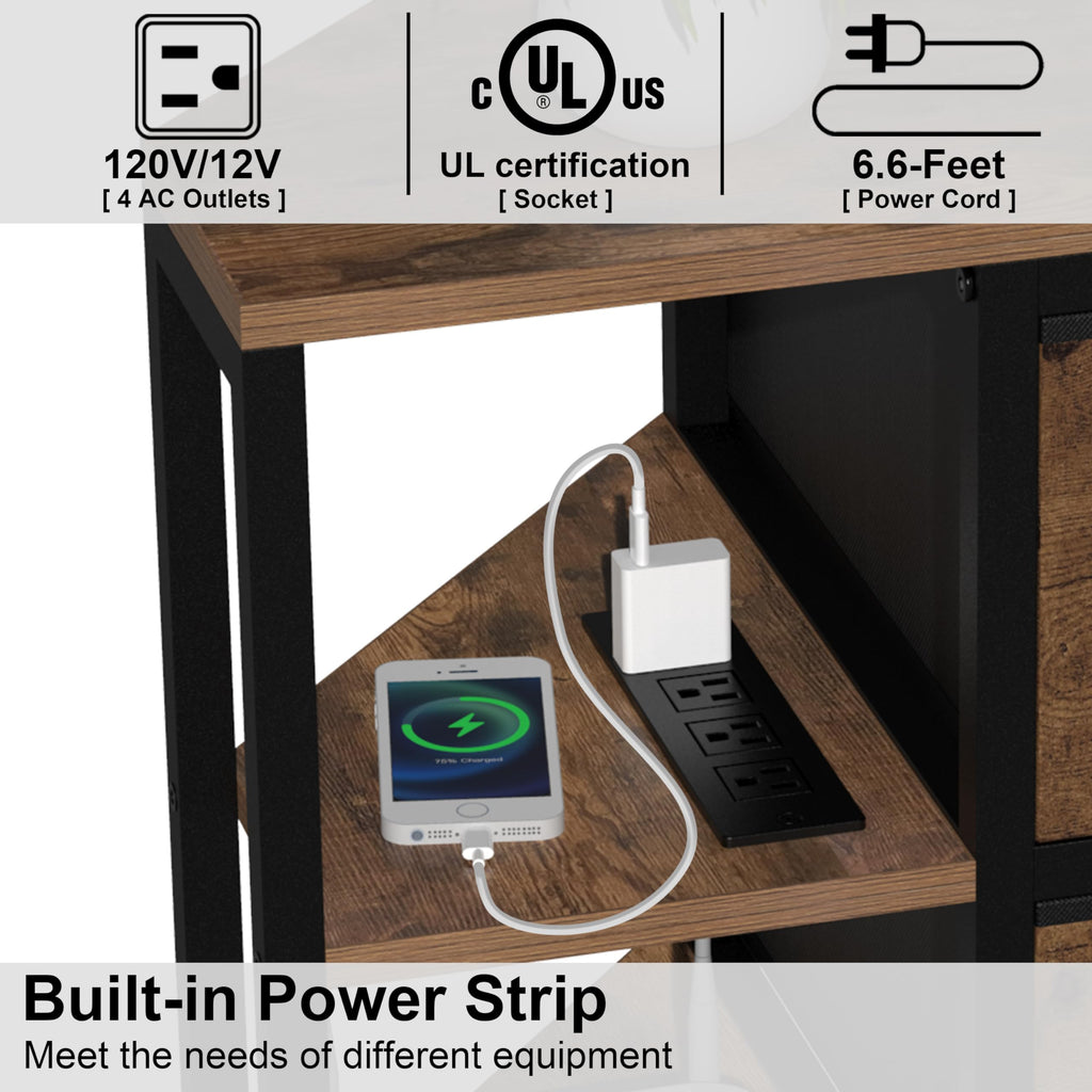 Brown Corner TV Stand with Drawer W496382