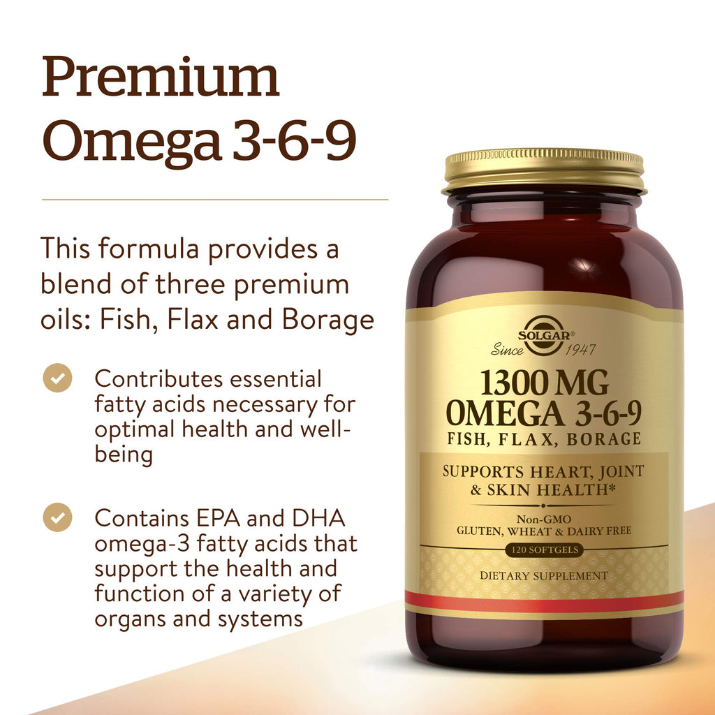 1300 mg Omega 3-6-9 120 Softgels Fish Oil Supplement D69231