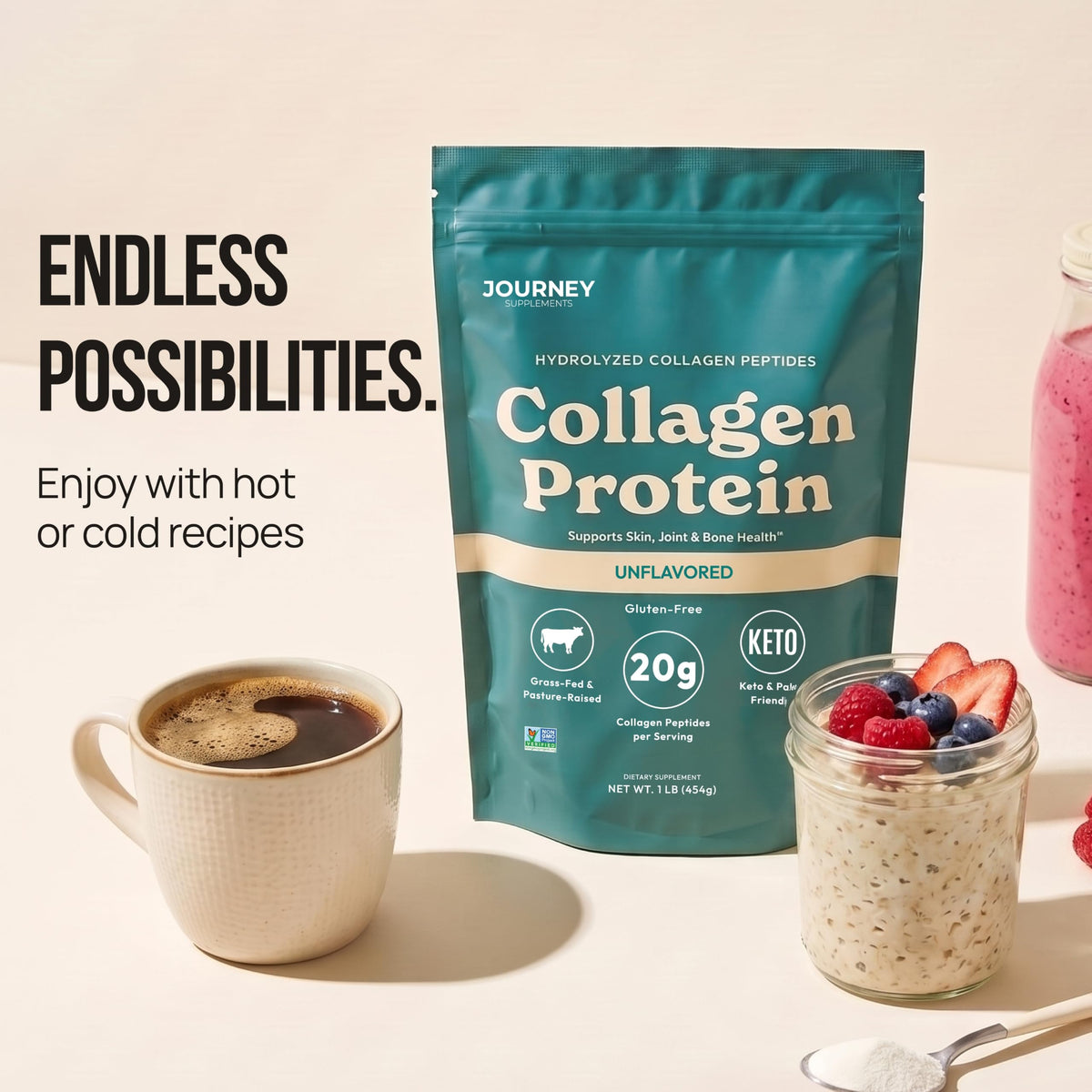 Unflavored Grass-Fed Collagen Peptides Powder I9478