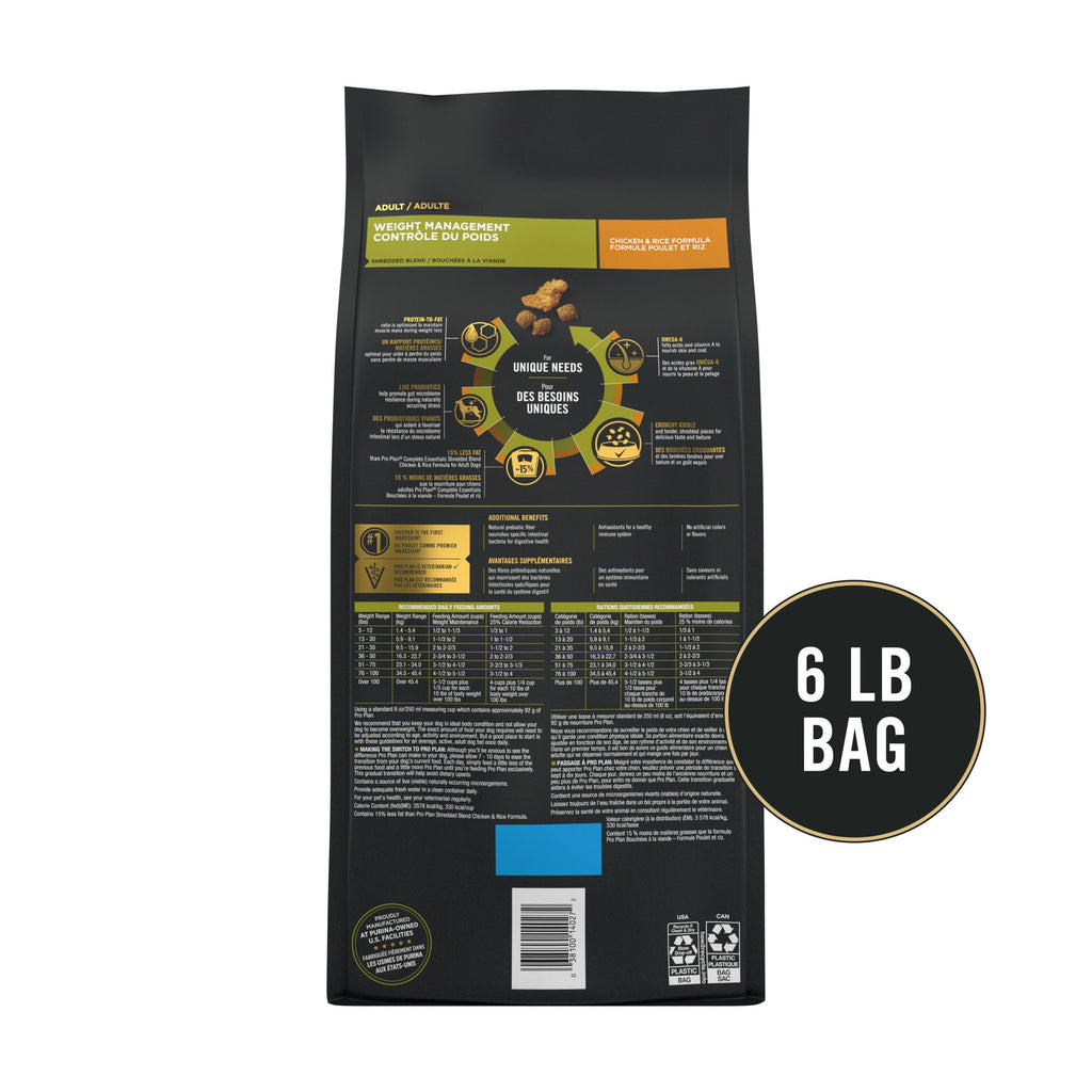 Weight Management Chicken & Rice Dry Dog Food 6 lb Bag D366424
