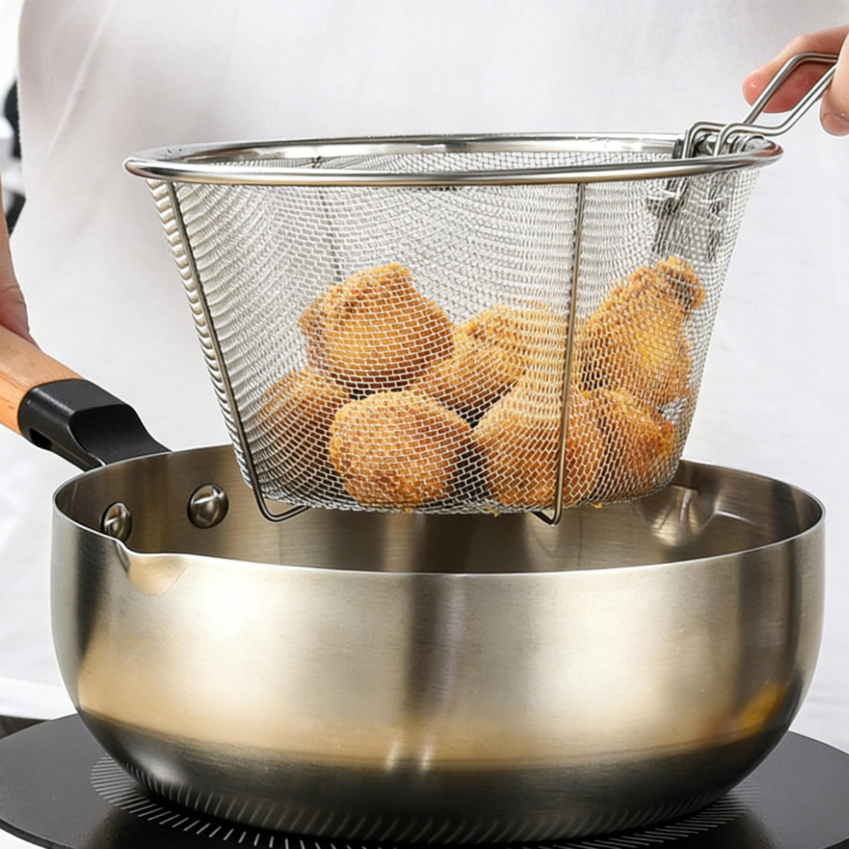 7 inch Stainless Steel Deep Fryer Basket F369533