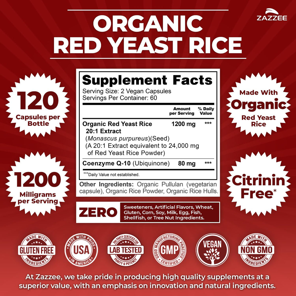 Organic Red Yeast Rice Extract with CoQ10 M1067