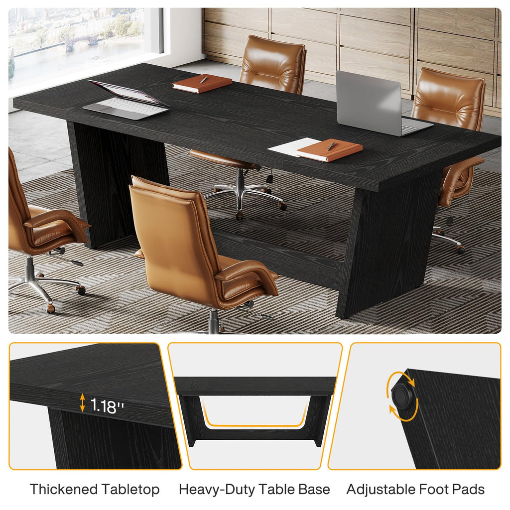 6 FT Rectangular Conference Table with Pedestal Base P3512