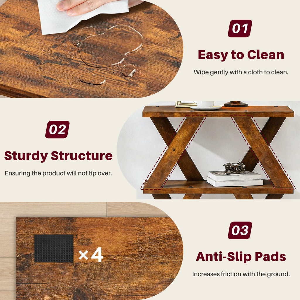 3 Tier Side Table with Storage Shelves F7939