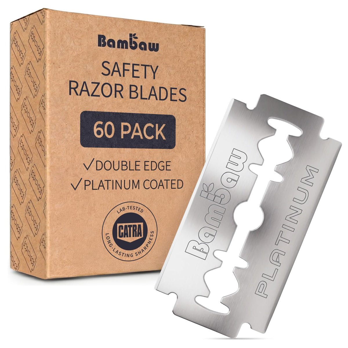 Double Edge Razor Blades 60 Pack Platinum Swedish Stainless Steel O80062