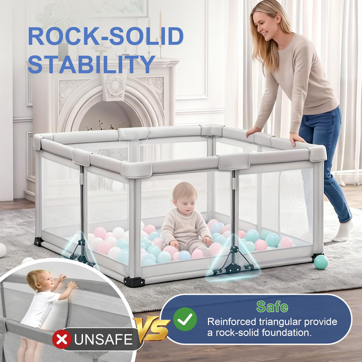 Foldable Baby Playpen D8036