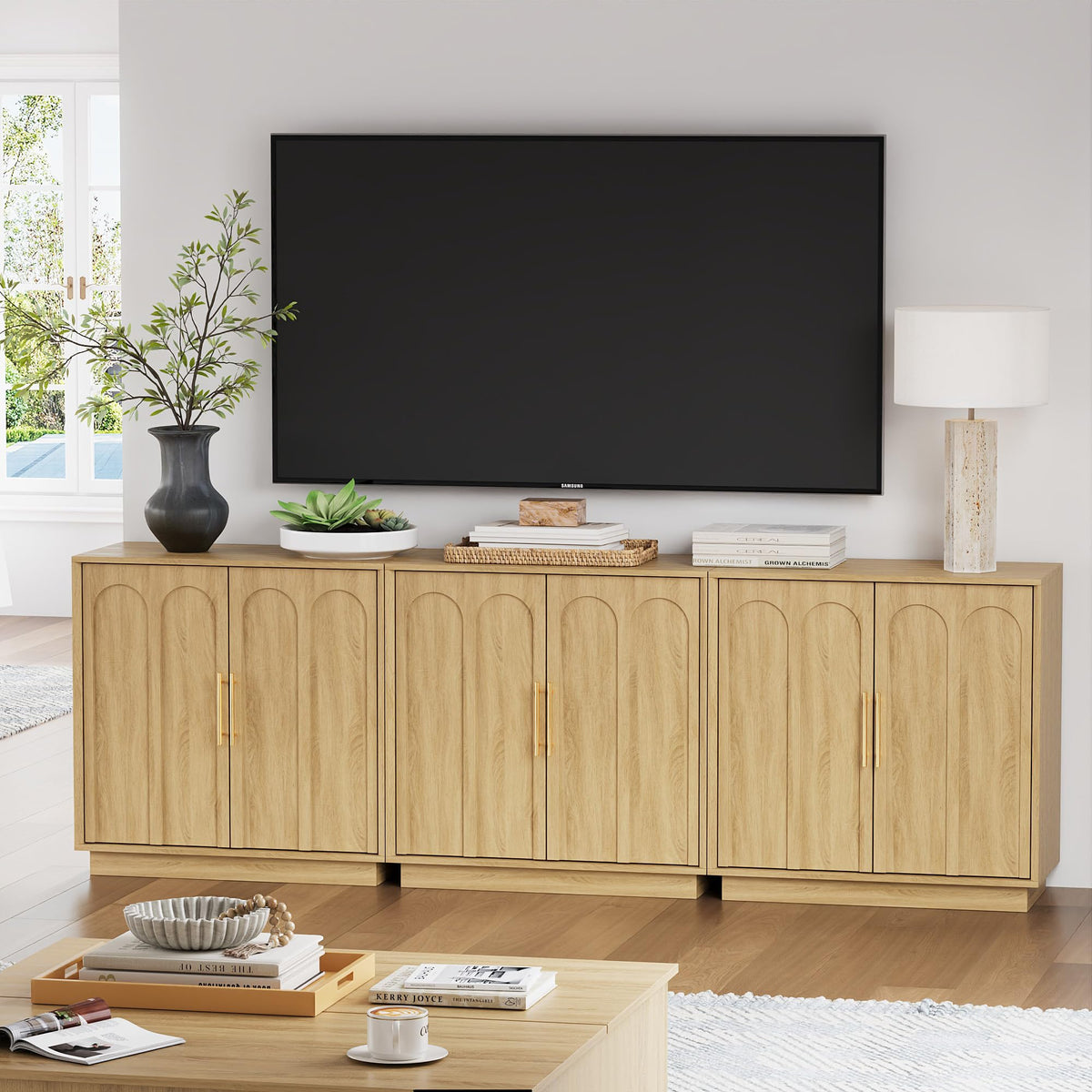 31.5" Oak Sideboard Buffet Cabinet with Storage A81802