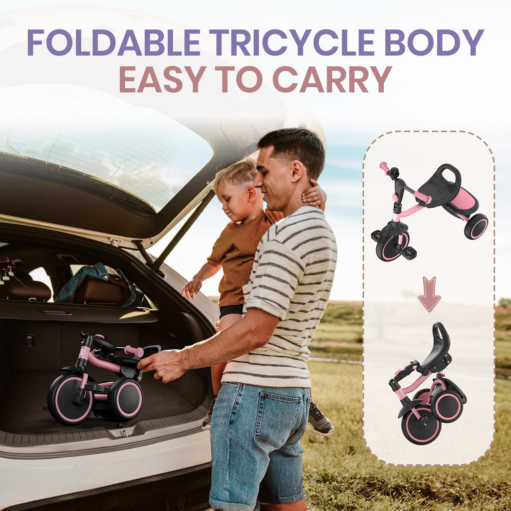 Pink Toddler Tricycle with Bell T901474