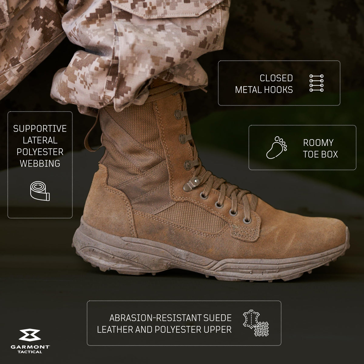 Suede Combat Boots P336388