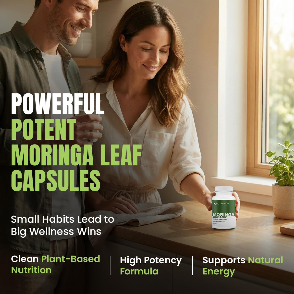 Organic Moringa Capsules 1200mg 120 Capsules W668560