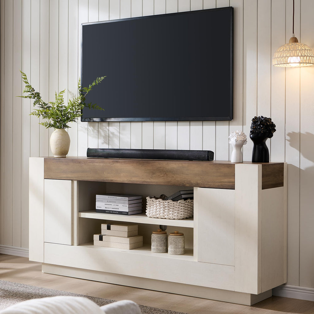 70" Antique White TV Stand P3226